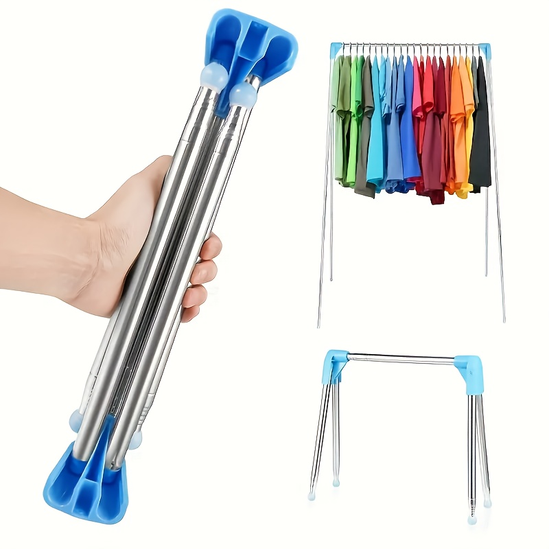 

Adjustable Stainless Steel Folding Clothes Hanger, 13-28 Inches, Portable Multipurpose Freestanding Rack For Home, Laundry, Camping, And Travel