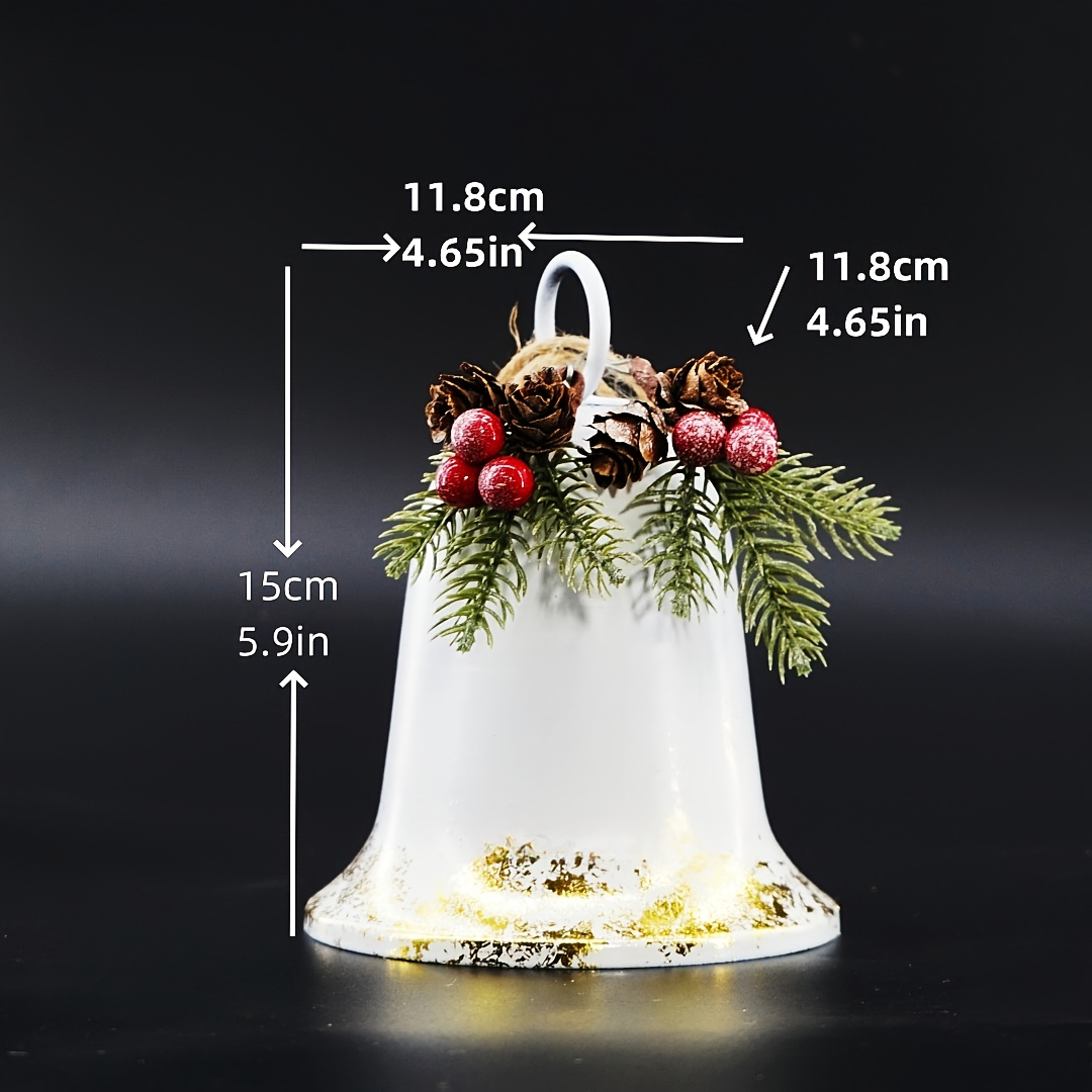 Image of Large Metal Vintage Christmas Bells With Sound, Perfect For Decorating Your Home, Living Room, Or Bar Cabinet; A High-end Collectible Piece