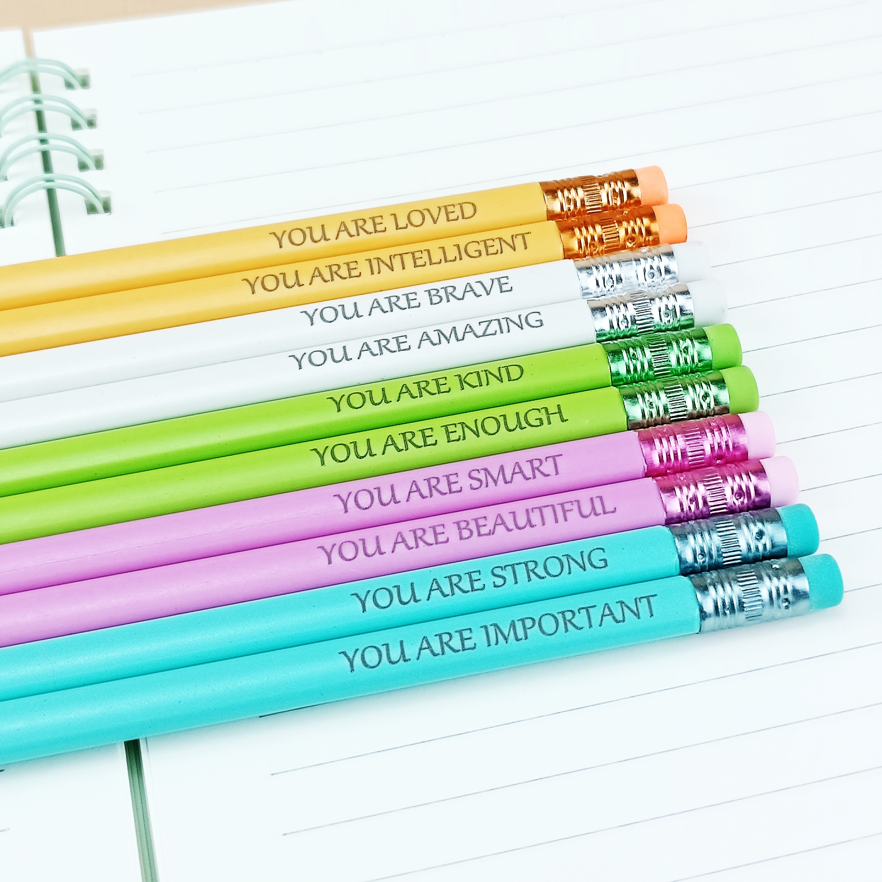 

10pcs Erasable Inspirational Pencil Set, Sketch Painting Pen Learning Stationery Hb Pencil,each Pencil Features Some Motivating Words,ideal For Gifts