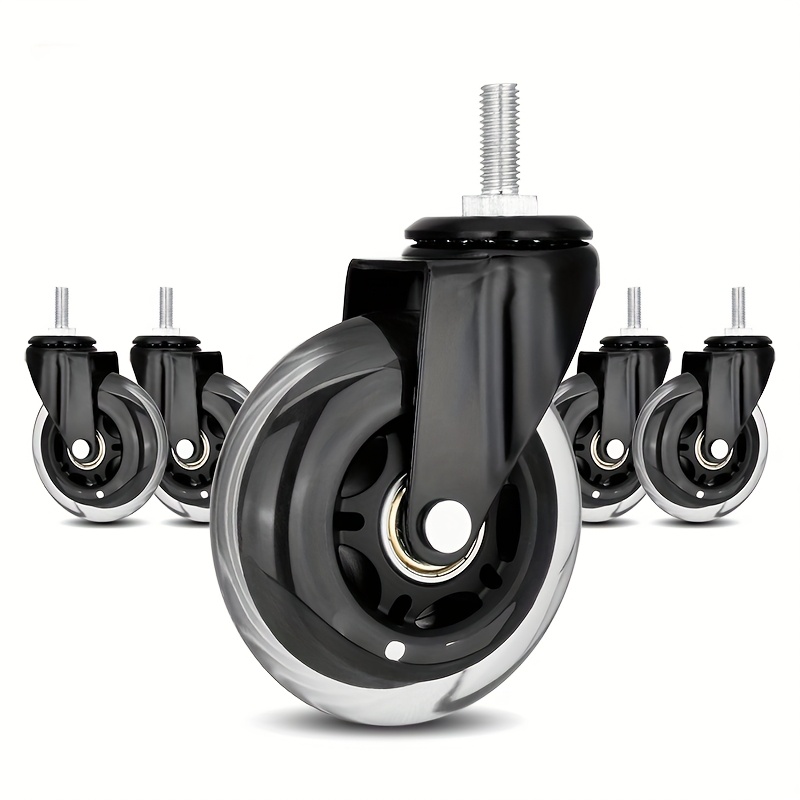 TEMU Hot Sell Set Of 5pcs, M8/m10 * 20mm Screw-type Furniture Silent 360-degree Swivel Casters, 5pcs Brake /5pcs Swivel Heavy-duty 3-inch Pu Swivel