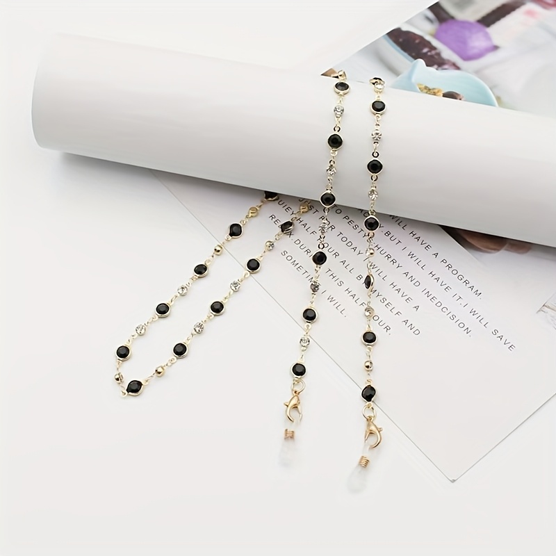 TEMU 1pc Fantasy Theme Eyeglass Chain, Fashionable Decorative Glasses Chain With Multicolor Synthetic Gemstones, Durable Coating, Versatile Eyewear