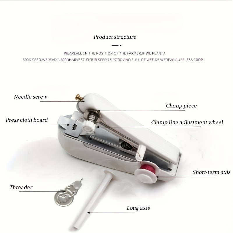 4pcs Portable Manual Mini Sewing Kit with Handheld Machine