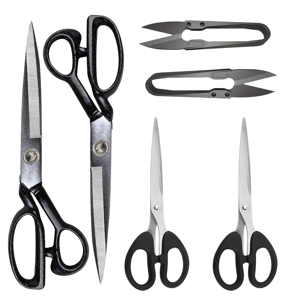 TEMU 4pcs Scissors And 2pcs U-shaped Scissors | Steel , Durable And Long-lasting, Precise Cutting Of Fabrics, Clothing, And Sewing Projects - Tailor