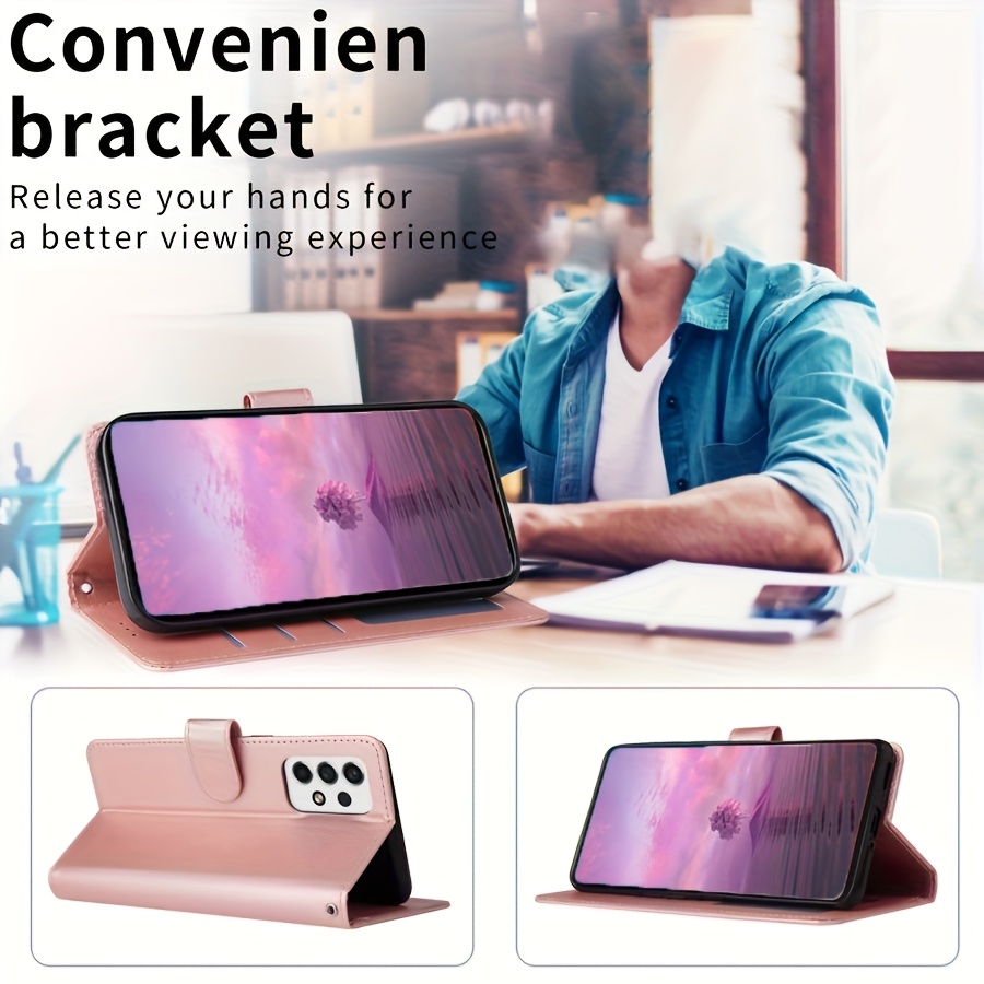 Husă Telefon - Portofel cu Slot Card, Funcție Magnetică Flip, Husă din Piele Ecologică pentru Samsung Galaxy S23 Ultra S22 Plus S21 S20 FE A13 A14 A33 A34 A51 A52 A53 A54 A71 cu Șnur de Mână, Husă Anti-cădere