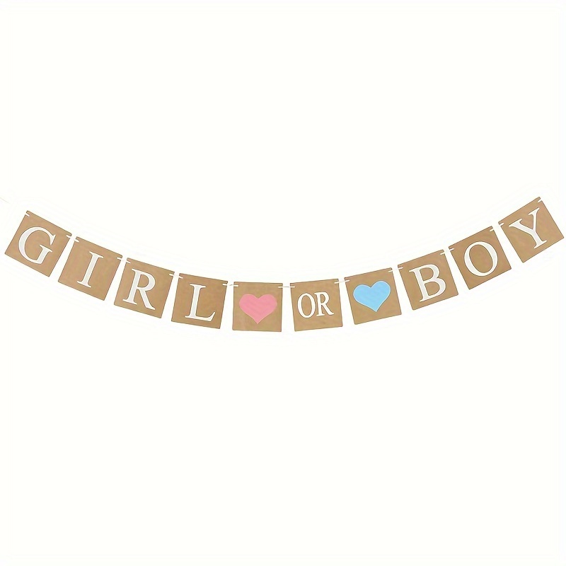 

Gender Reveal Party Banner Set - Themed Paper Garland For 1st Birthday Celebrations, Decor