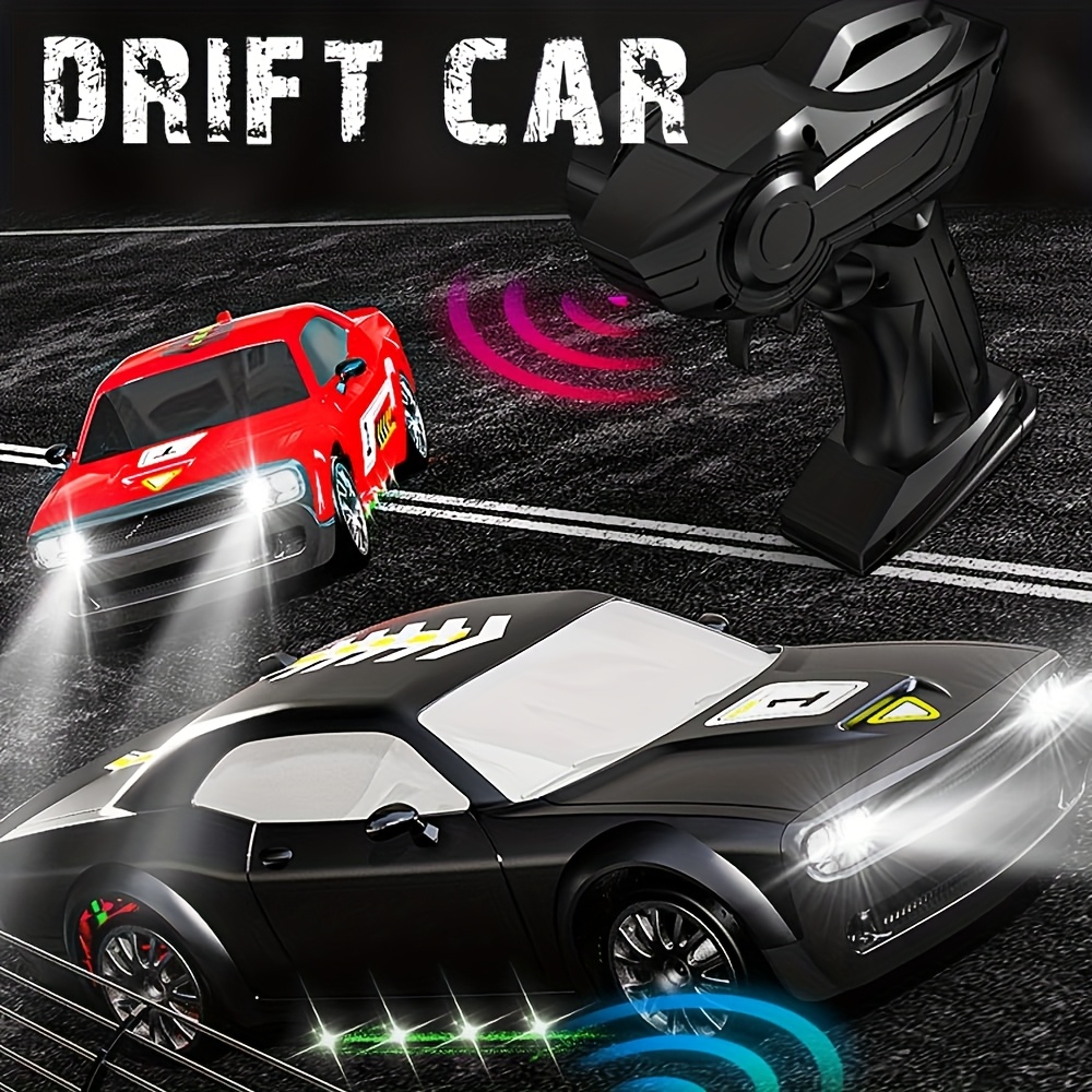 1:20 4WD LED Light Remote Control Drift Car, 20KPH High Speed Proportion Throttle Racing Car, Suitable for Drifting and Racing, with 2 Rechargeable Batteries, Perfect Gift and Toy