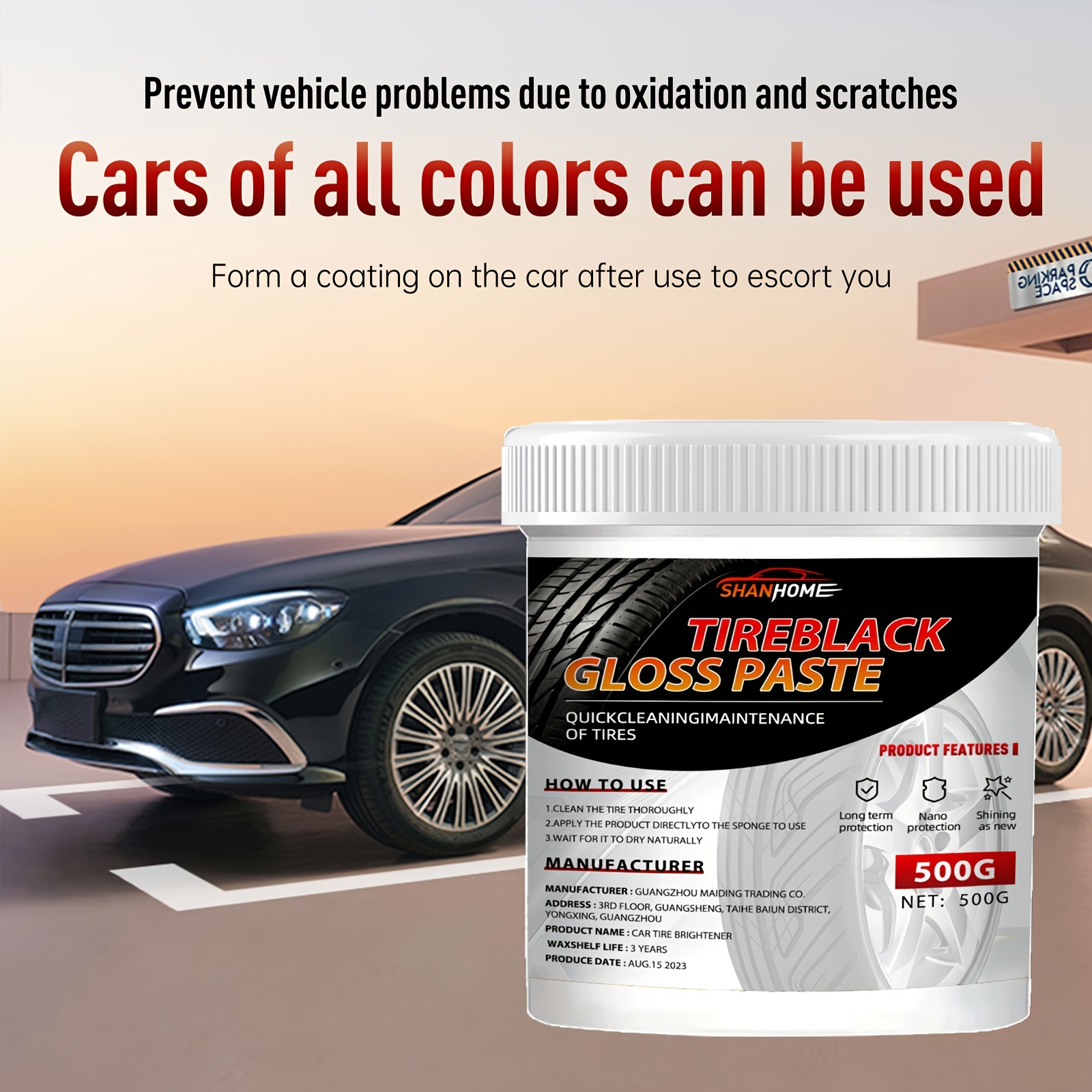 500g automotive tire wax brightener blackening durable anti aging glazing wax retreading protective agent details 2