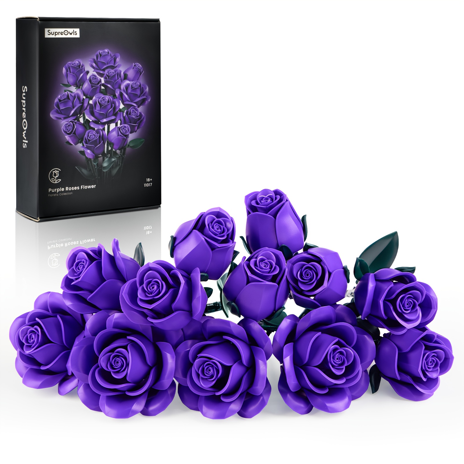 TEMU Christmas Flower Bouquets, Artificial Flowers, Water Constellation Gifts, Purple Roses, Adult Building Block Sets, Toys. Suitable For Holiday
