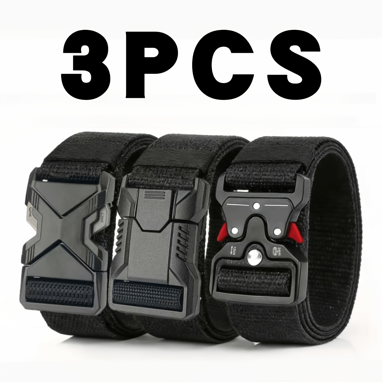 2026 -pack Men's Nylon Belts - Quick Release , Adjustable Lightweight Durable Web Belt For Work, Travel, Hiking, Camping & Everyday Wear (6 Colors)