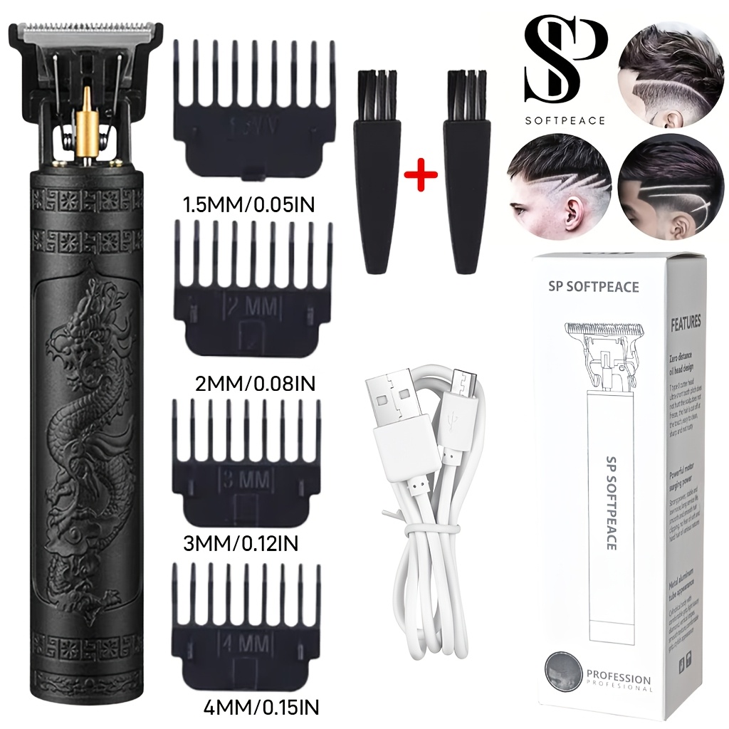 Image of Professional Hair Clipper And Beard Trimmer Set, Golden & , Rechargeable Lithium Battery, Usb Charging Electric Hair Clipper Kit With 4 Indicator Combs, Suitable For