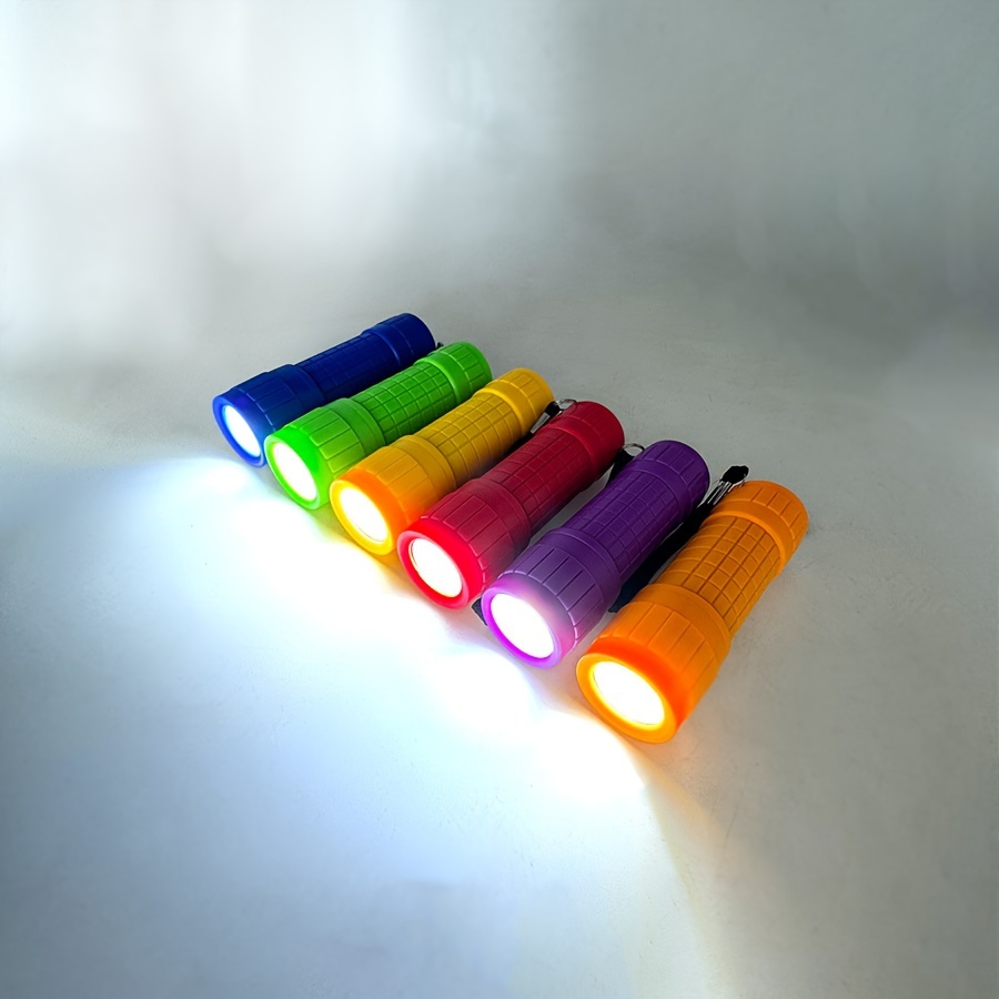 

6 Pack Plastic Small Mini Led Flashlight Cob Flashlights For Kids With 18*aaa Batteries High Cri For Bright Flash Light Party Favors Christmas Gifts Stocking Stuffers