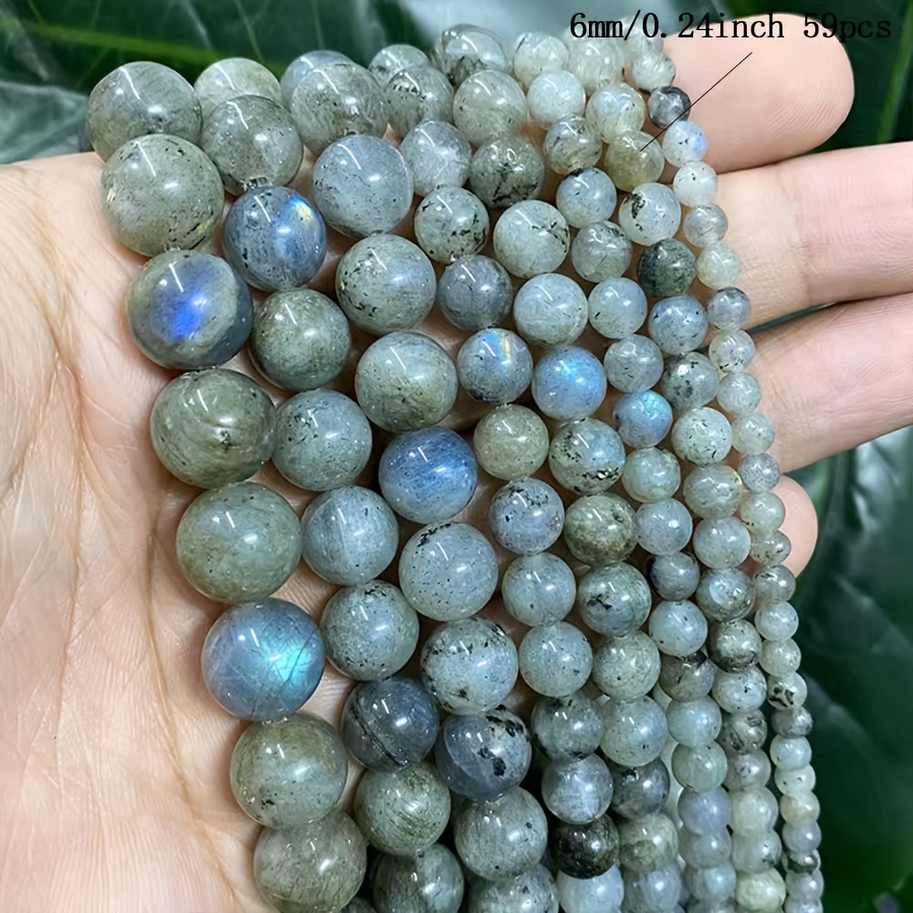 Image of Natural Stone Beads Gray Labradorite Round Loose Beads 4/6/8/10mm Diy Bracelet Accessories For Jewelry Making 15'' Strand 37-88pcs