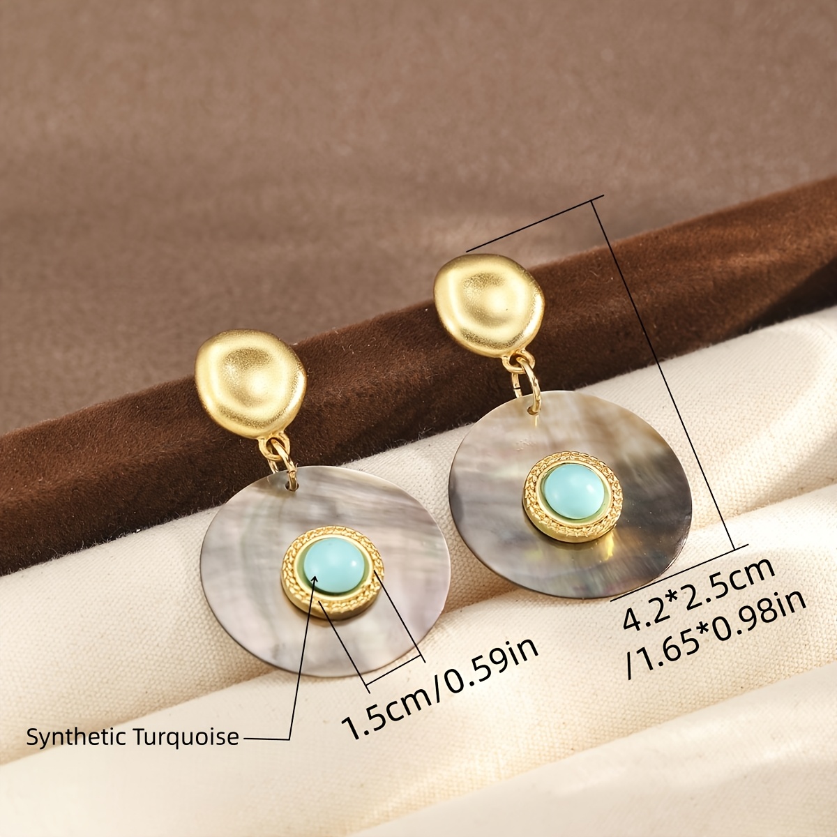 Women's S925 Sterling Silver Turquoise Dangle Earrings