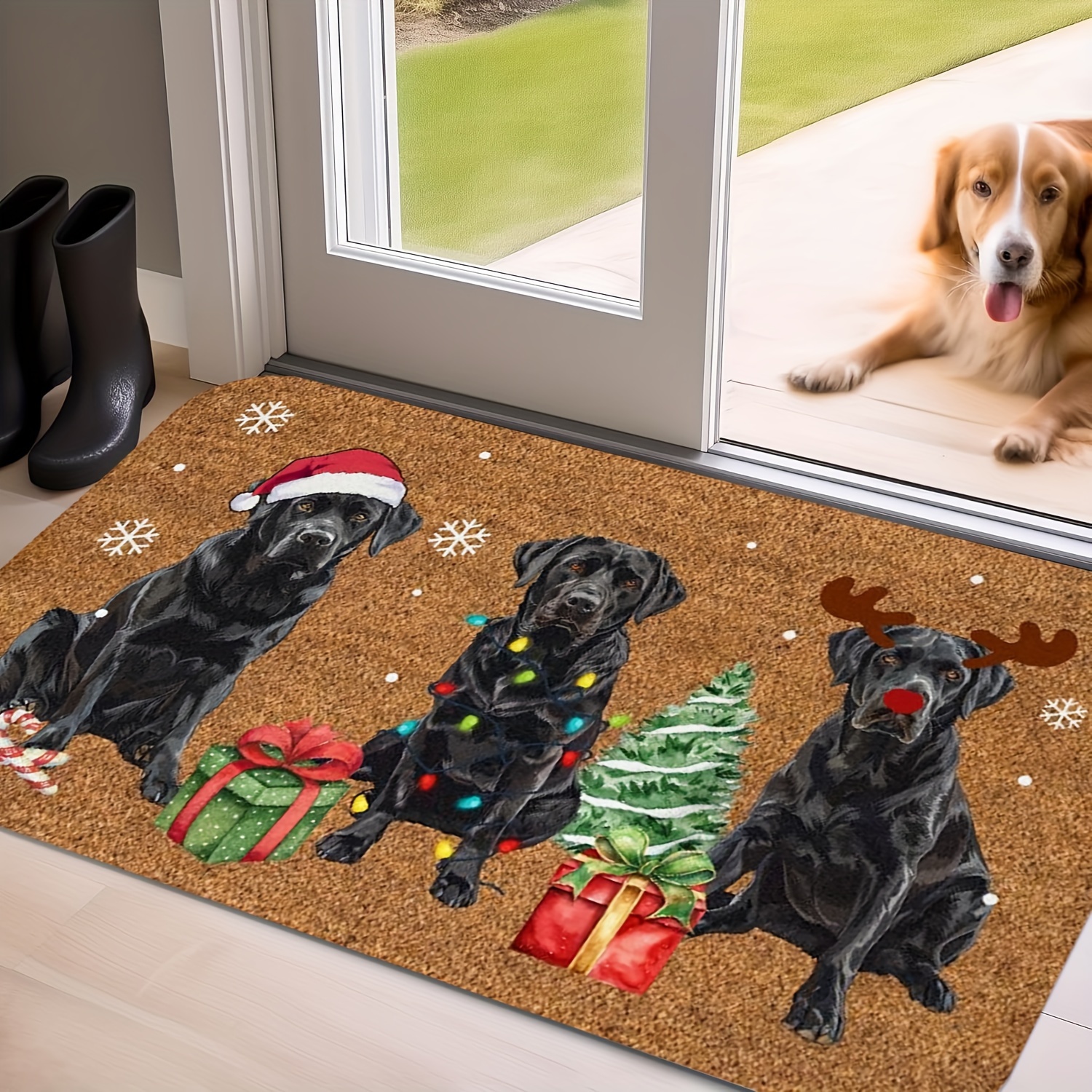 

- Christmas Bath Mat - , Absorbent & Thickened For Bathroom And