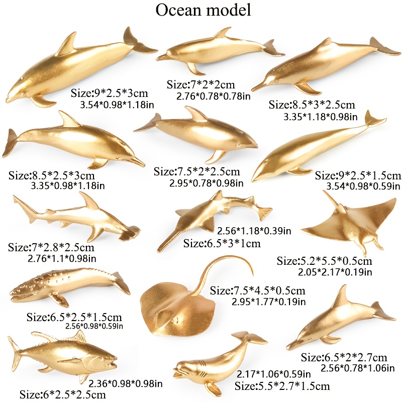 14pcs Ocean Animal Figurines: Realistic Shark, Ray, Whales & Dolphin - Great For Parties, Gifts & School Projects,halloween, Christmas Gift, Birthday Gift