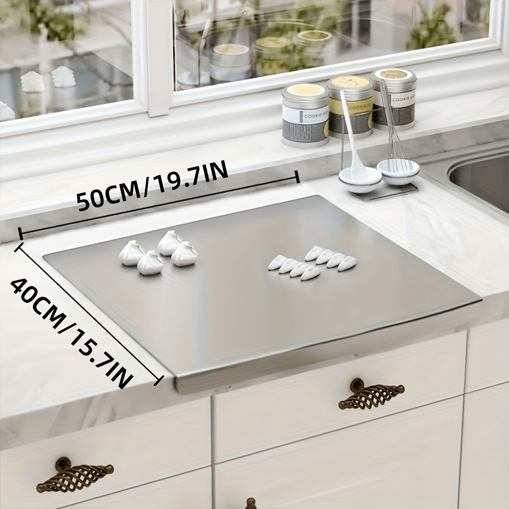 TEMU Stainless Steel Cutting Boards In Multiple Sizes, Extra Large Heavy Duty Kitchen Chopping Board, Multi-functional Kitchen Essential, Easy To