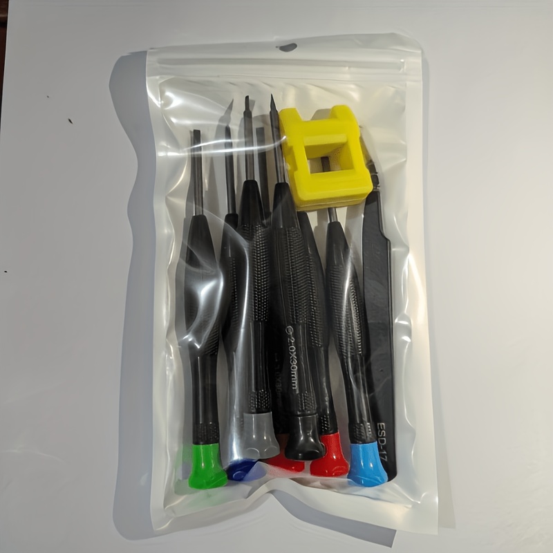 TEMU 9-in-1 Precision Screwdriver Set With Magnetic Repair Tool Kit, Tweezers, And Storage Case - Heavy-duty Metal Construction, Ergonomic Grip, And