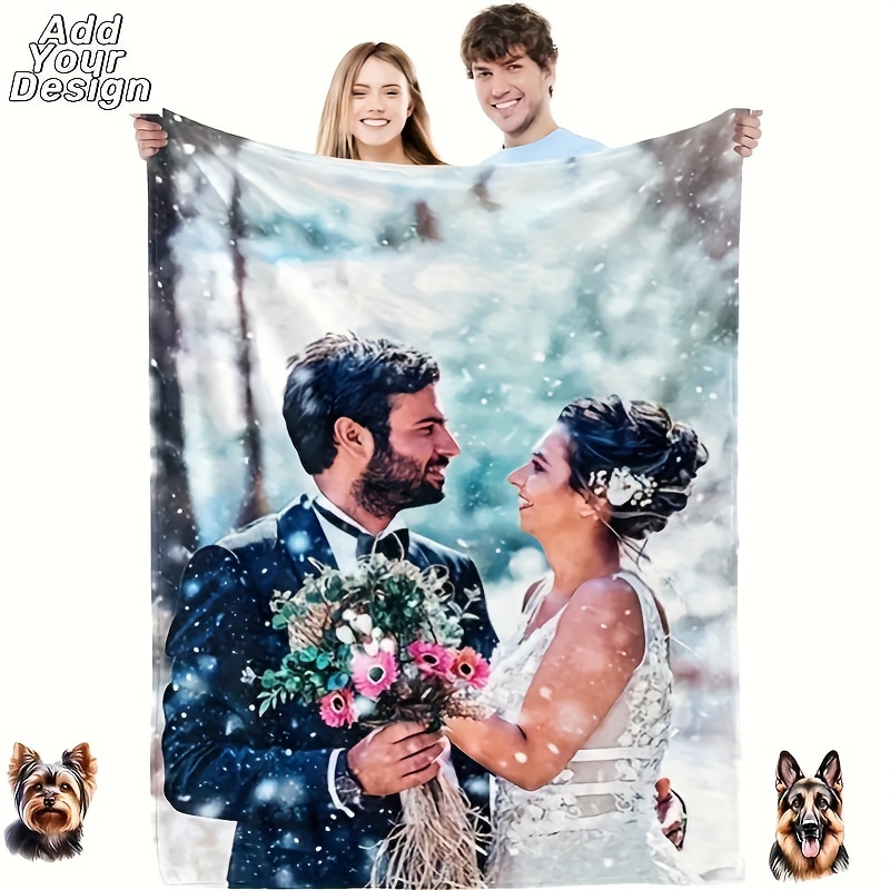 

Personalized Photo Blanket - Teens, Adults, Sofa, And Queen Size Bed - For Couples - All , Machine Washable, And Made With Soft Viscose Fabric