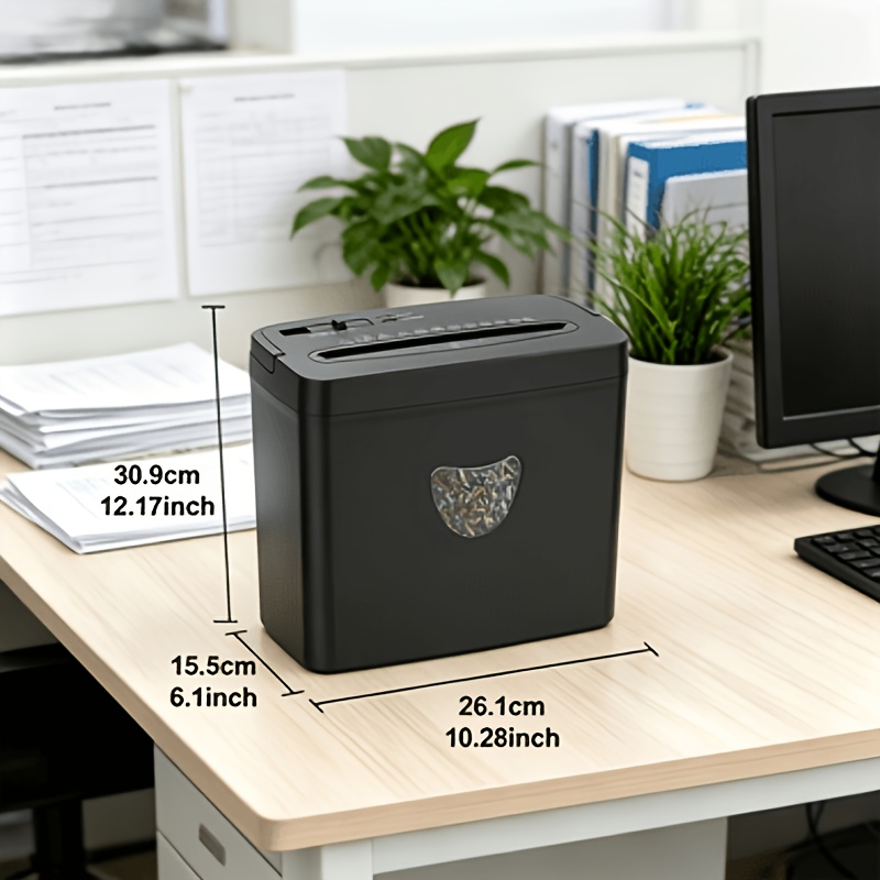 Compact 6-sheet Cross Cut Paper For Home Office, P-4 With 2.42 Gallon Bin, Jam-proof & Thermal Protection, Heavy Duty For Professional Use