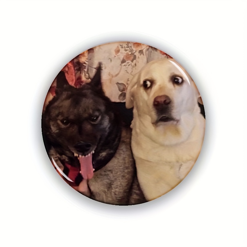 

1pc 1.7-inch Cute Dog Pin, 44mm Novelty Button Brooch, Diy Craft Badge, Creative Unique Pendant For Bags, Clothing Decor, Ladies Novelty Accessories, Plastic Material