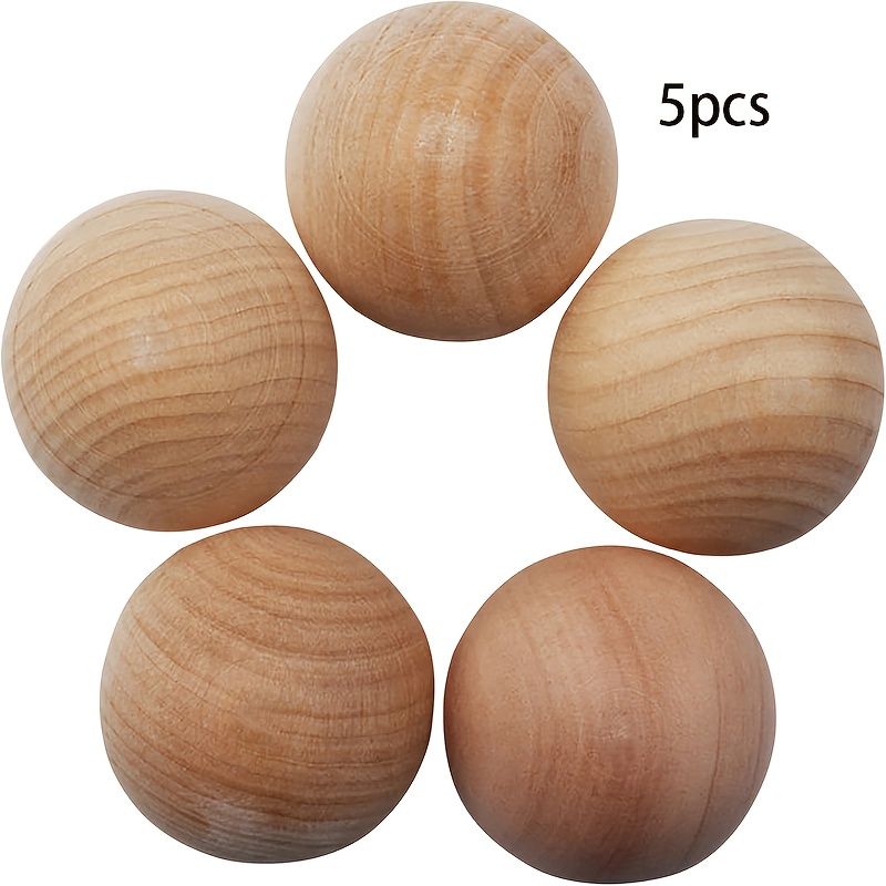 2 Inch/5cm 5 Wooden Spheres Natural Wood Balls Diy Decorative Wood Balls Diameter Suitable For Arts And Crafts (beads), Craft Supplies, , Wooden Ornaments, Solid Wood, Craft Beads, Wooden Beads