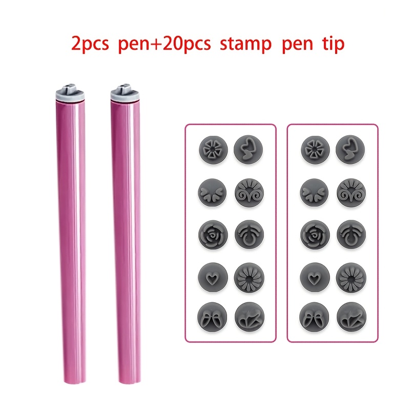 E-shop 12/22-teiliges Nagelkunst-Stempelstift-Set, Nageltransfer-Werkzeuge mit Blumen- und Schmetterlingsmuster, alkoholfreies Nagelstempel-Set.