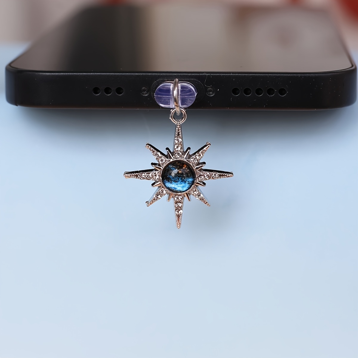 TEMU 1pc , Moon, And Phone Dust Plug, Glitter Pendant Ornament Phone Accessory, Suitable For Lightning And Type-c Port Dust Plug Pendant Decoration