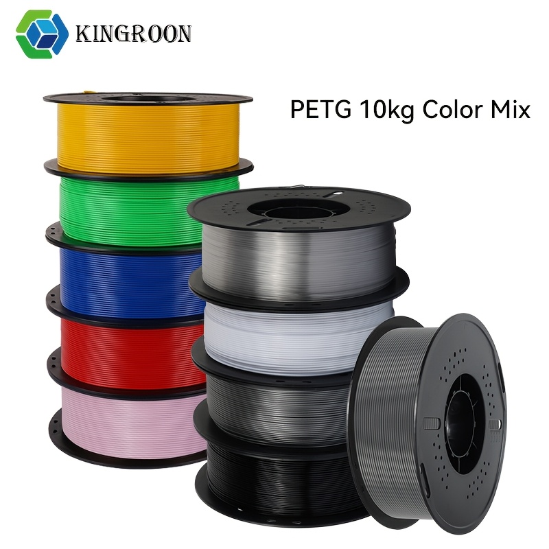 PETG Filament for 3D Printers, 1.75 Mm, 22.05 LB (Pack of 10), with a Size Precision of +/-0.02 Mm, Compatible with Most FDM 3D Printers