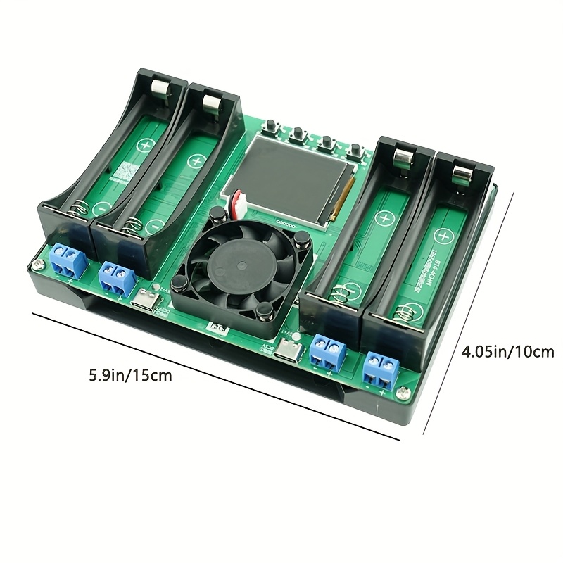 4-Channel Lithium Battery Capacity & Internal Resistance Tester – DC Two-Wire Measuring Module, Auto Charge/Discharge Cycling, Fan Cooling For 18650 Batteries