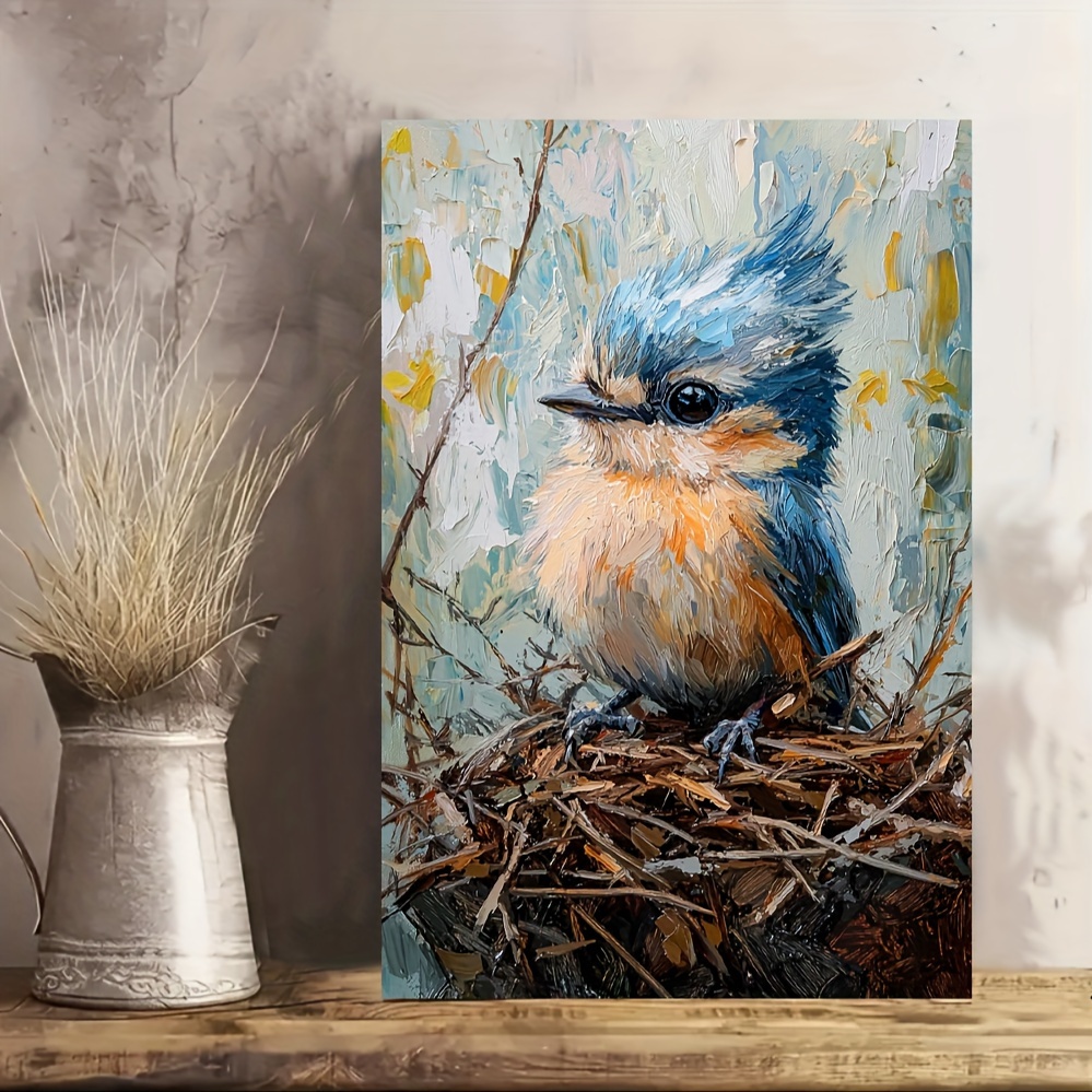 

Birdie Wooden Framed Canvas Painting Wall Art Prints For Home Decoration, Living Room & Bedroom, Festival Party Decor, The Best Gifts, Ready To Hang