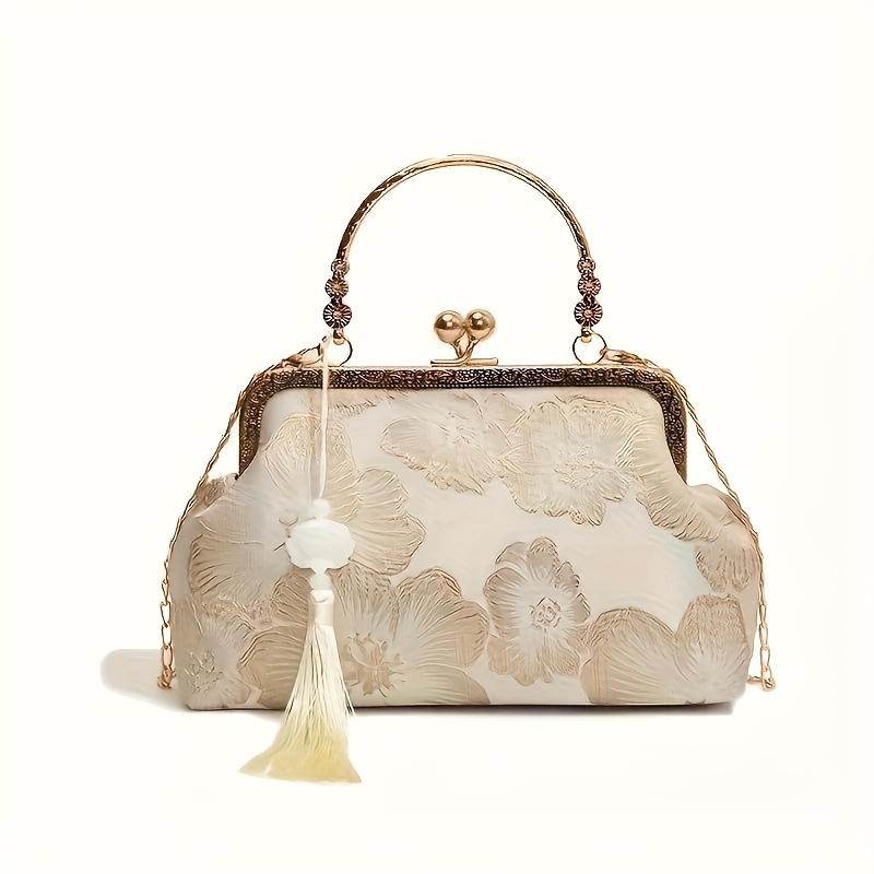 

Elegant Vintage-inspired Clutch Bag For Women - Chic Evening & Banquet Purse With Animal Print, In Pink, White, Cream, Green, Blue, Black, Shell, Dress