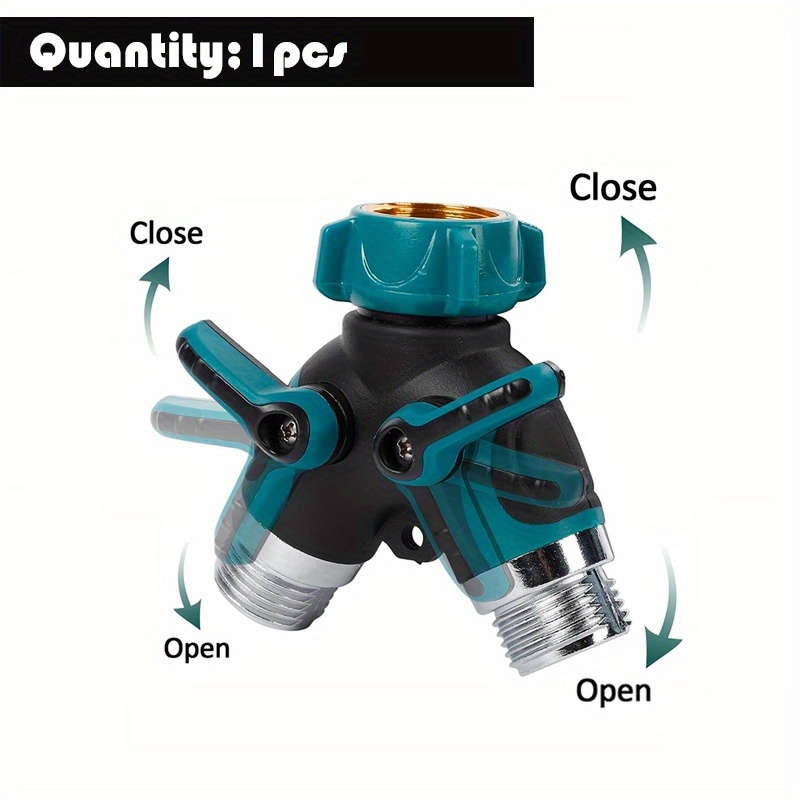 TEMU 2pcs/1pc Heavy-duty Garden Pipe Diverter - Dual-outlet Y-shaped Adapter With Independent And Leak-proof Connection Accessories - Suitable For