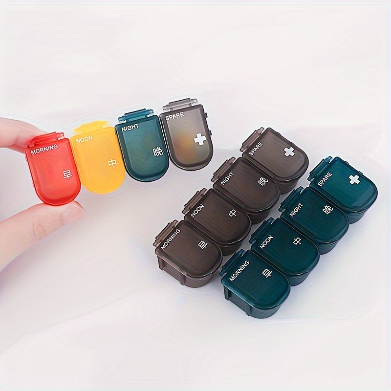 Detachable Four-Compartment Pill Box for Daily Medication