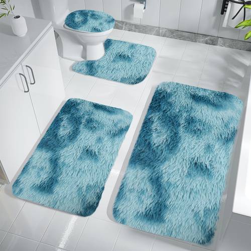 4pcs 5pcs velvet fleece bathroom mats set 2025 fashion mixed colors carpet bathmats universal soft fast absorbent bathroom rugs non slip machine wash quick for bathroom shower room home decorations patricks day easter