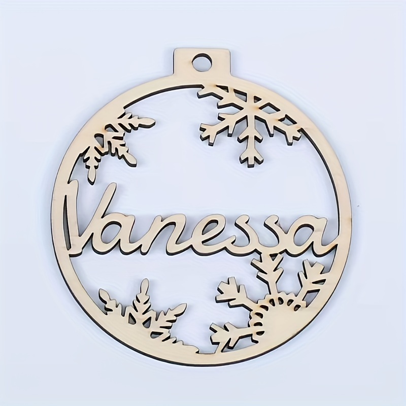 Image of Personalized Wooden Christmas Ornament - Unique Festive Snowflake Design, Handcrafted With Name - 9cm/3.54inch X 8.4cm/3.3 Inch Silvery, Golden, 1pc