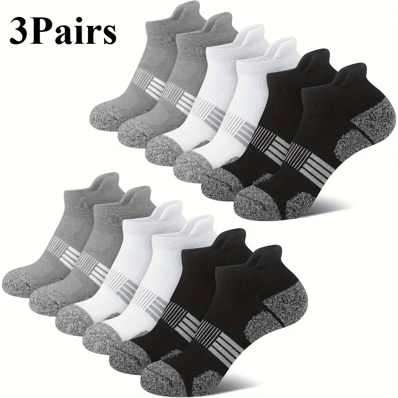 TEMU 3 Pairs Of High-quality Women's Compression Running Socks, Comfortable And Breathable, With Anti-slip , Thick Ankle Pads And Low-. Suitable For