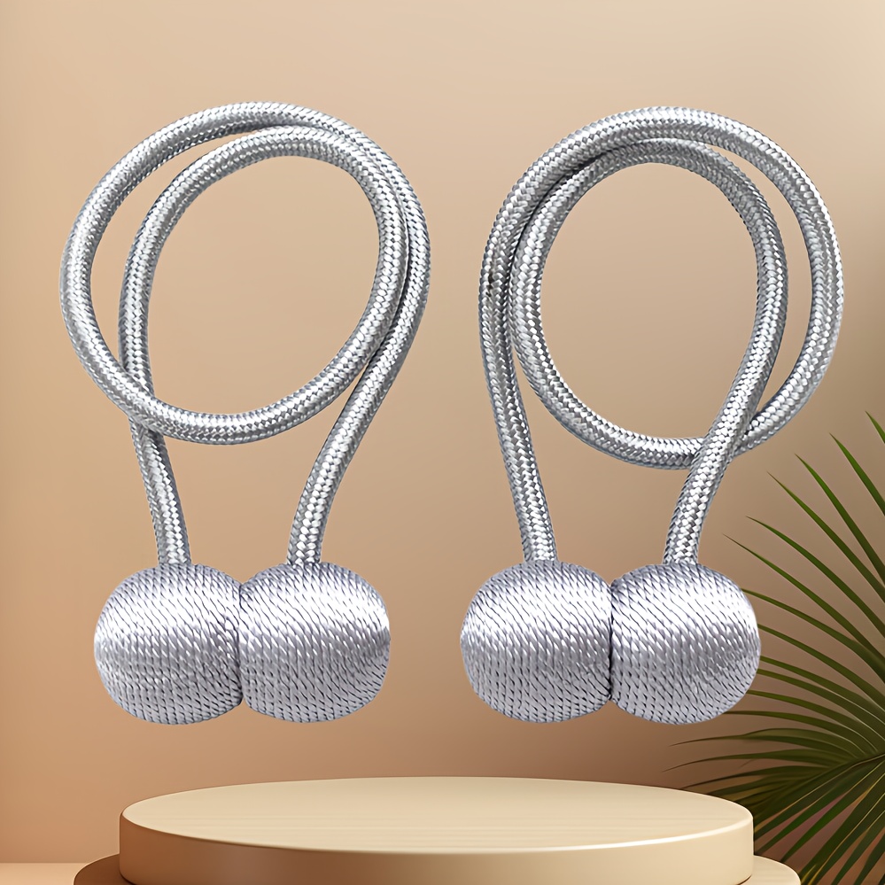 2pcs Decorative Magnetic Straps, Headphone-Style Magnetic Straps, Curtain Straps, Curtain Tying Straps, Bathroom Curtain Straps, Multi-Purpose Straps, 2-Pack