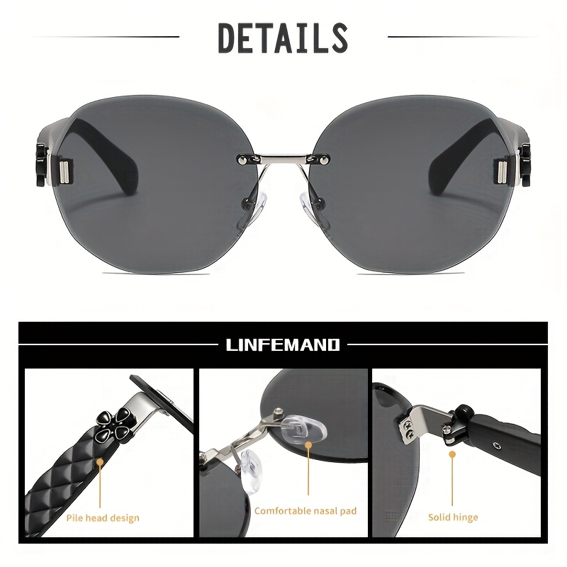 frameless oval decorative fashion glasses for women chic     summer parties and festive street style gifts Product details 1