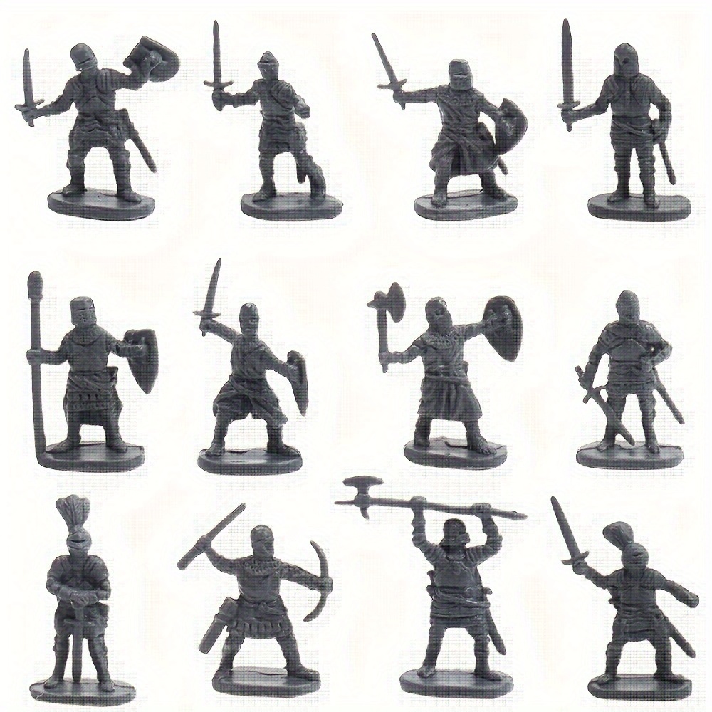 

100pcs Ancient Army Mini Model, Ancient Warrior Corps Model Statue, Mini Sandbox Combat Game Desktop Warfare