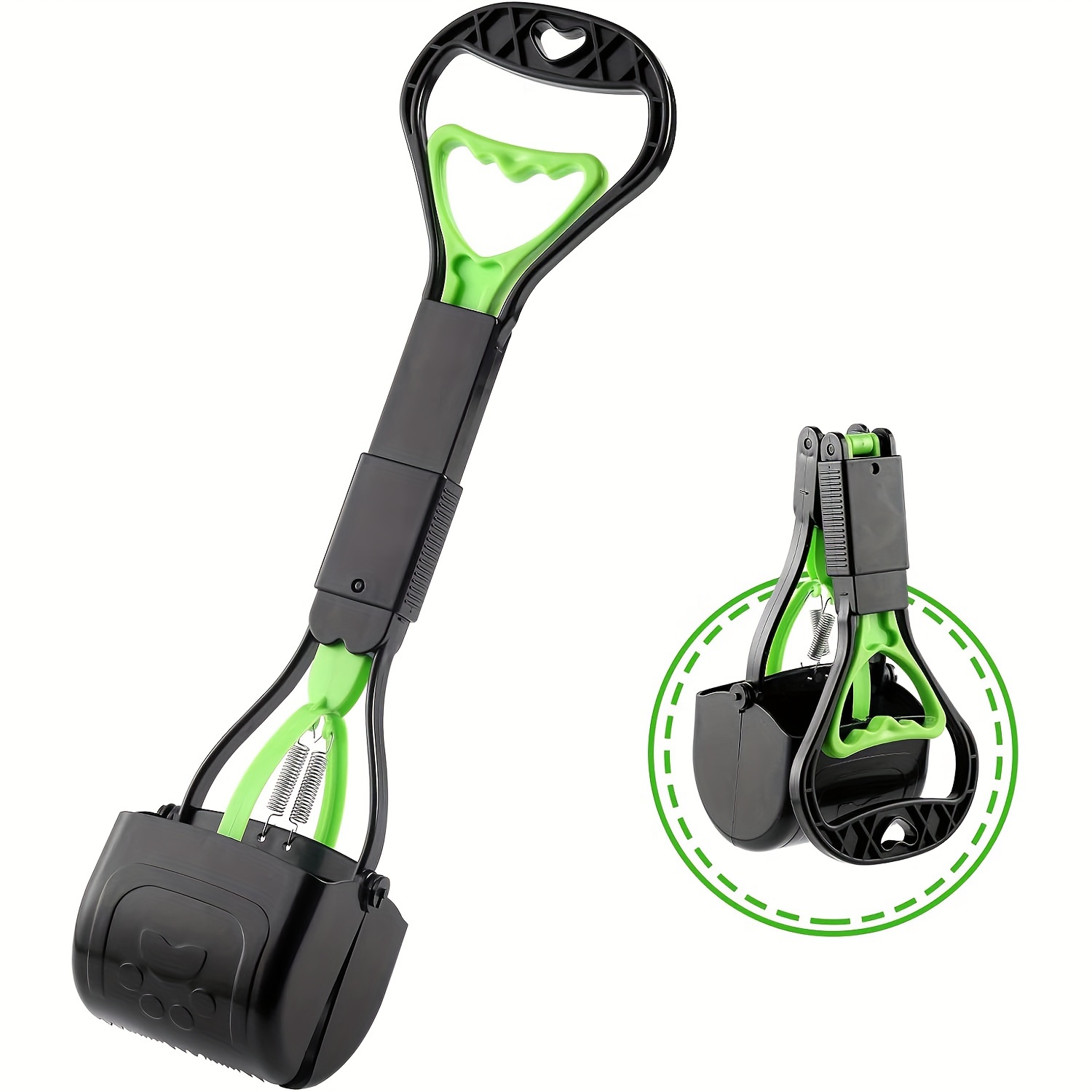 

Dog Poop Scooper, Long Handle Poop Scooper, One-hand , Portable Dog Poop Scooper, To Use On Grass, Dirt, Gravel - Green