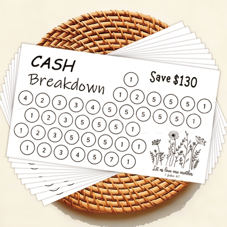 TEMU Scripture Savings Challenge Card, Savings Plan Card, Savings Challenge , Budget Binder Savings Card Set, Floral Bible Storage Plan Card, Floral