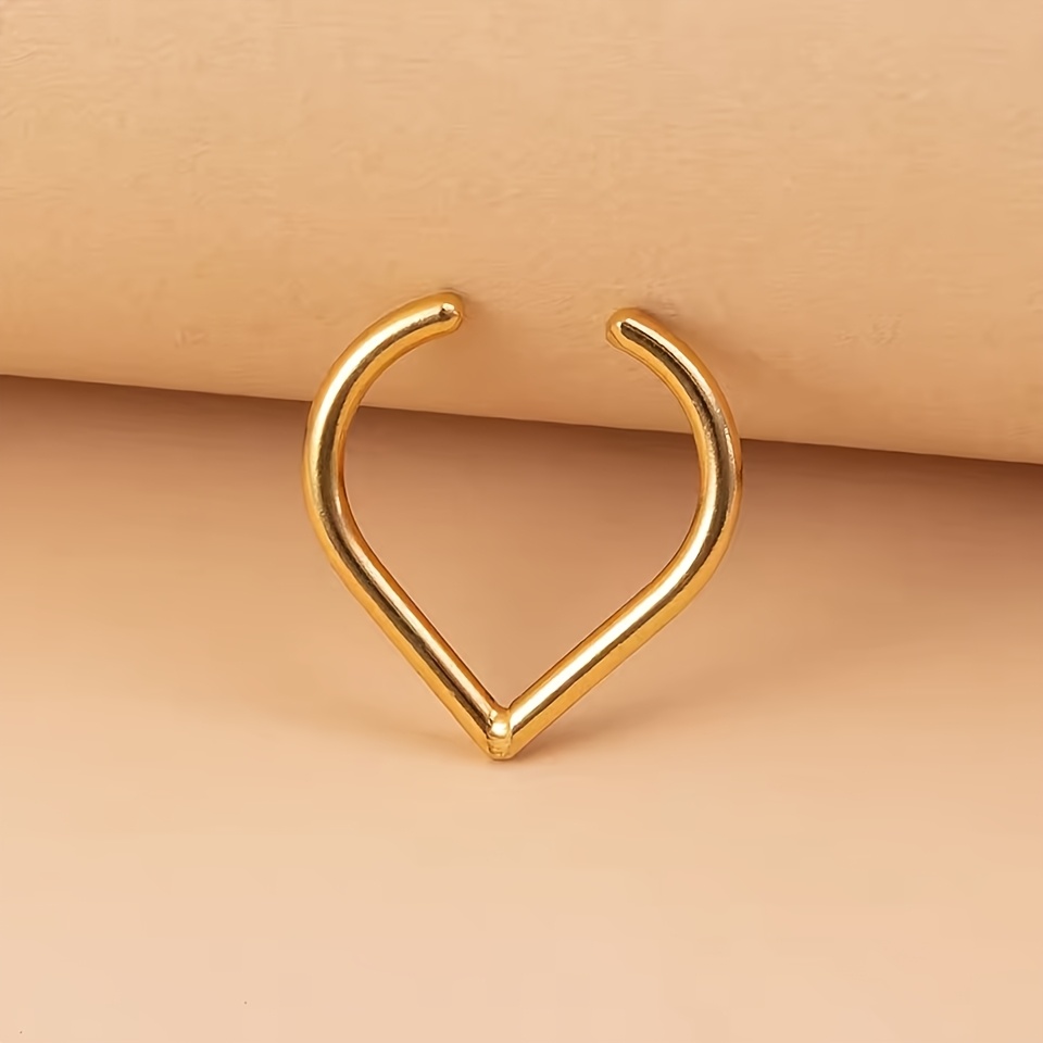 Stainless Steel Fake Piercing Nose Ring Teardrop Shape Clip
