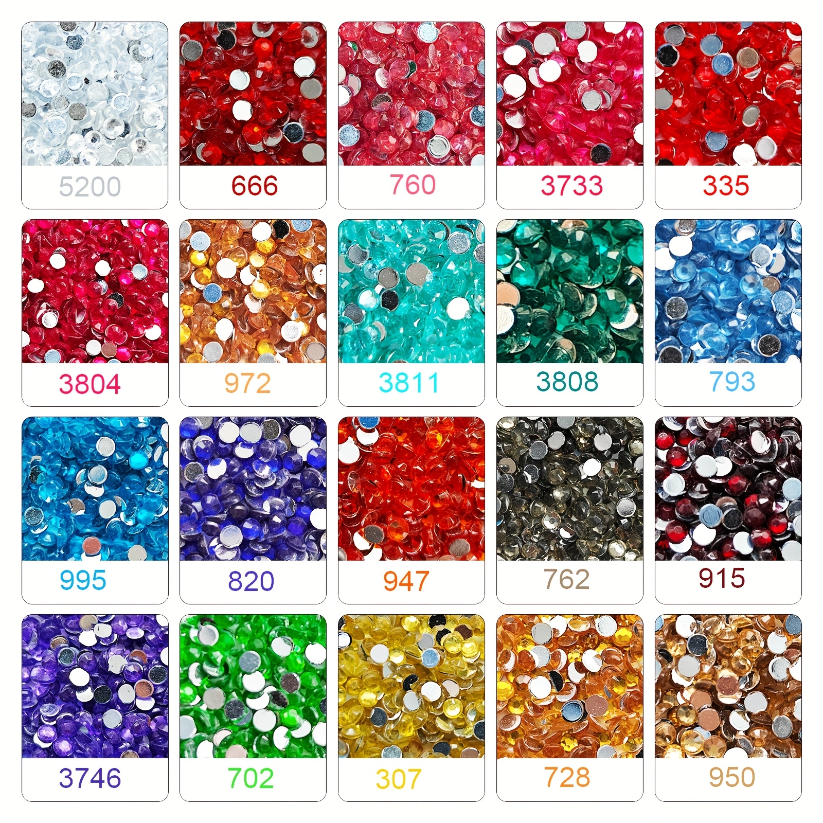 

20000pcs 5d Acrylic Diamond Painting Kit, Round Diamonds, 2.8mm Flatback Craft Diamonds, 20 Colors, With 1000pcs For Diy Crafts, Coasters, Keychains, Wreaths, Nail Art, Fashion, Jewelry Decorations