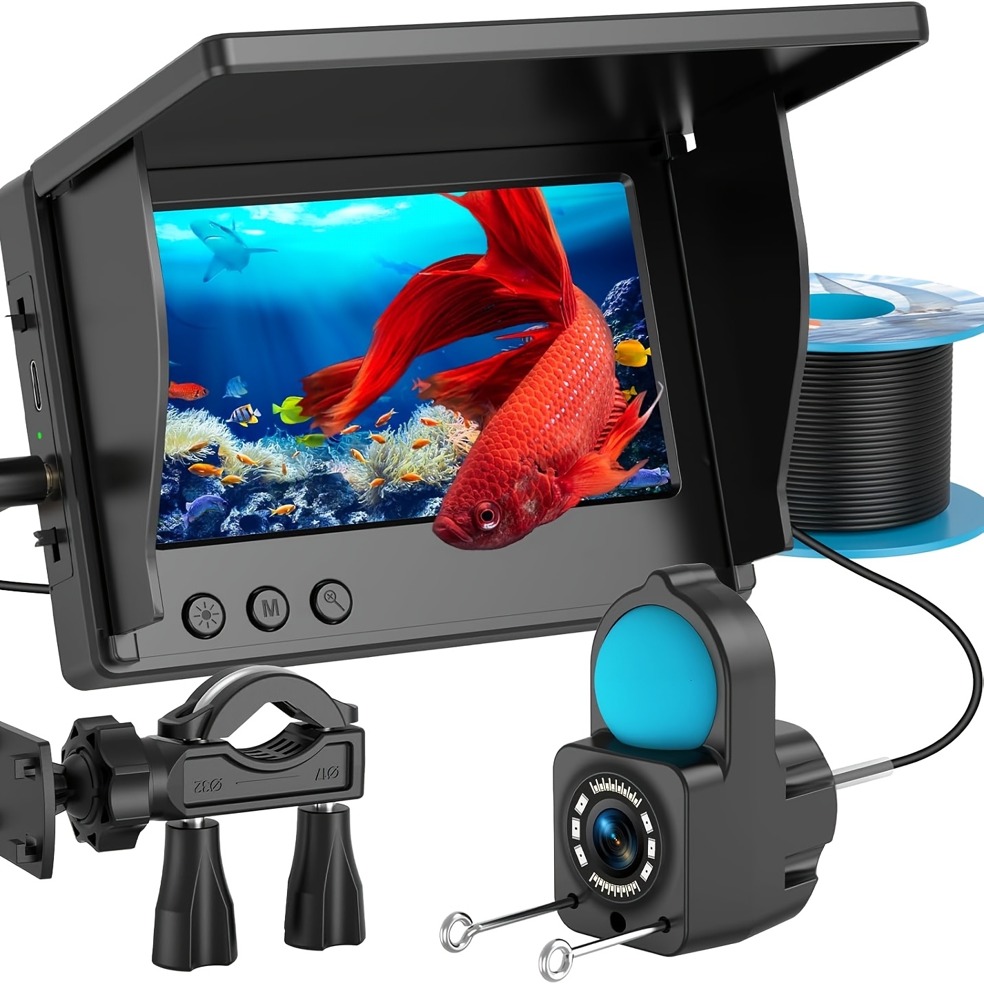 Image of Underwater Fishing Camera, Portable Night Vision Fish Finder, 4.3 Inch Hd Ice Fishing Camera With 220° Wide-angle Lens, Ice Fishing Fish Finder For Fishing