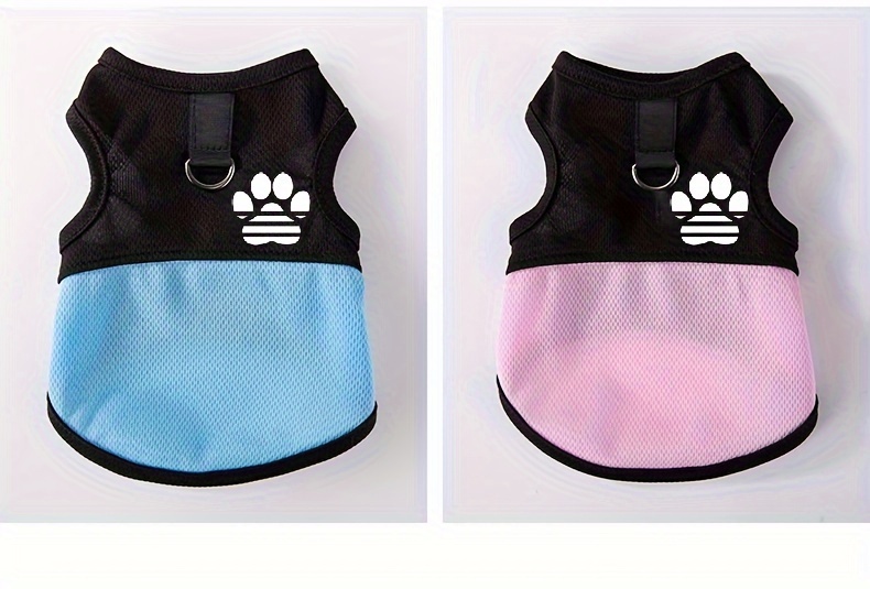 breathable mesh dog vest with paw print lightweight machine washable pet apparel for small to extra small breeds   spring summer fall Product details 4