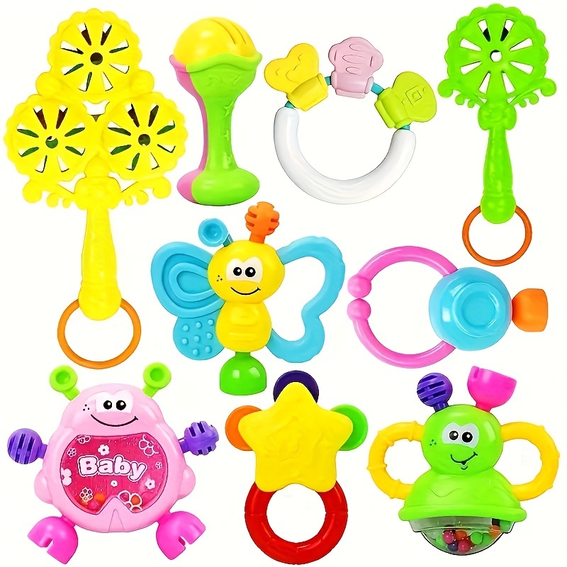Juguetes Montessori 3 en 1 para bebés de 0-3-6-9-12 meses, juguetes de  dentición para bebés, juguetes sensoriales de forma de color, juguetes