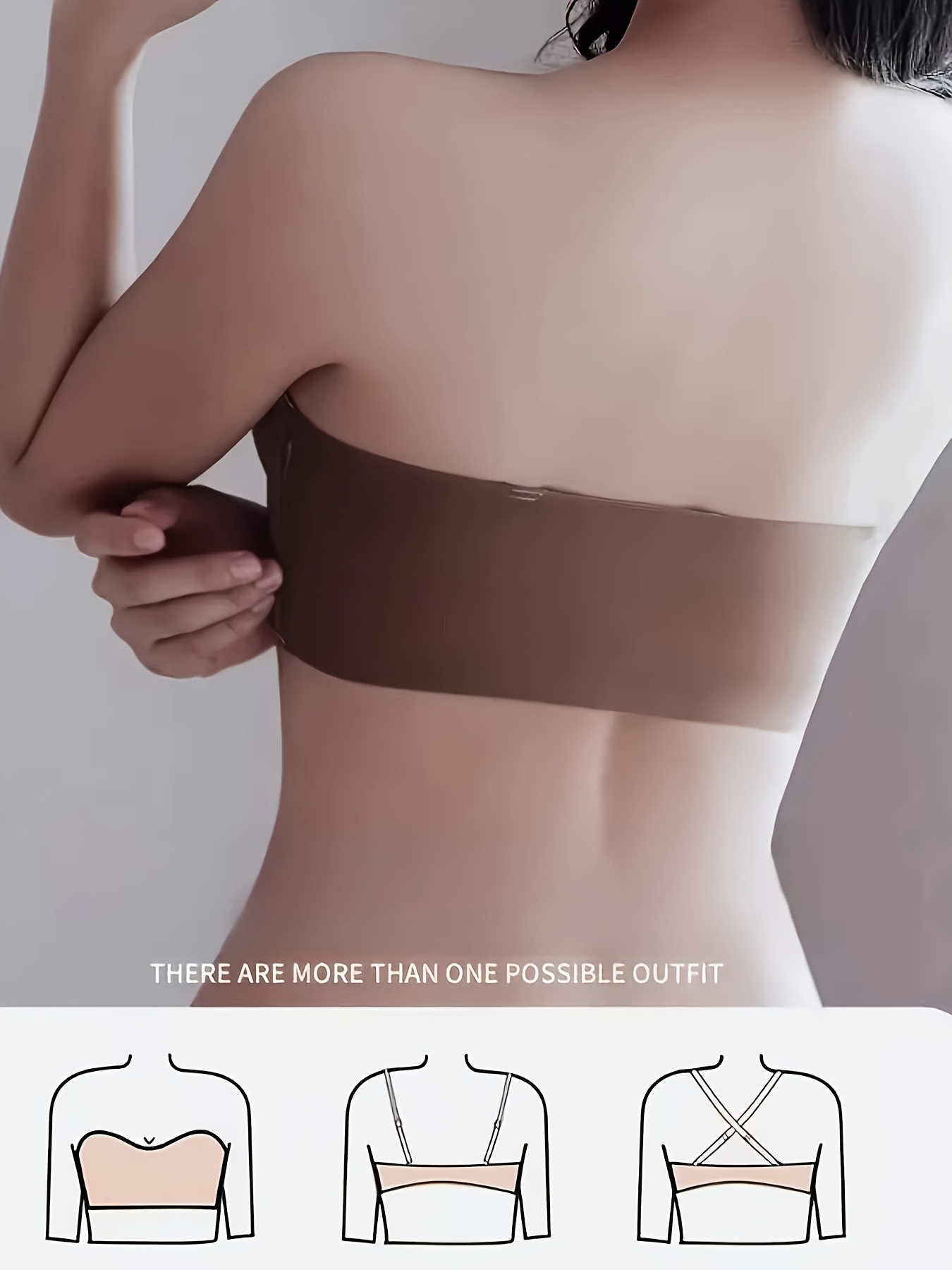 Women's Strapless Bandeau Bra with Anti-Slip Design, Invisible Lift & Front Buckle Closure, Nude Color, Low Support, Smooth Finish, Perfect for Casual Attire, Supportive Undergarment | Front Closure Top | Nylon Strapless Bra