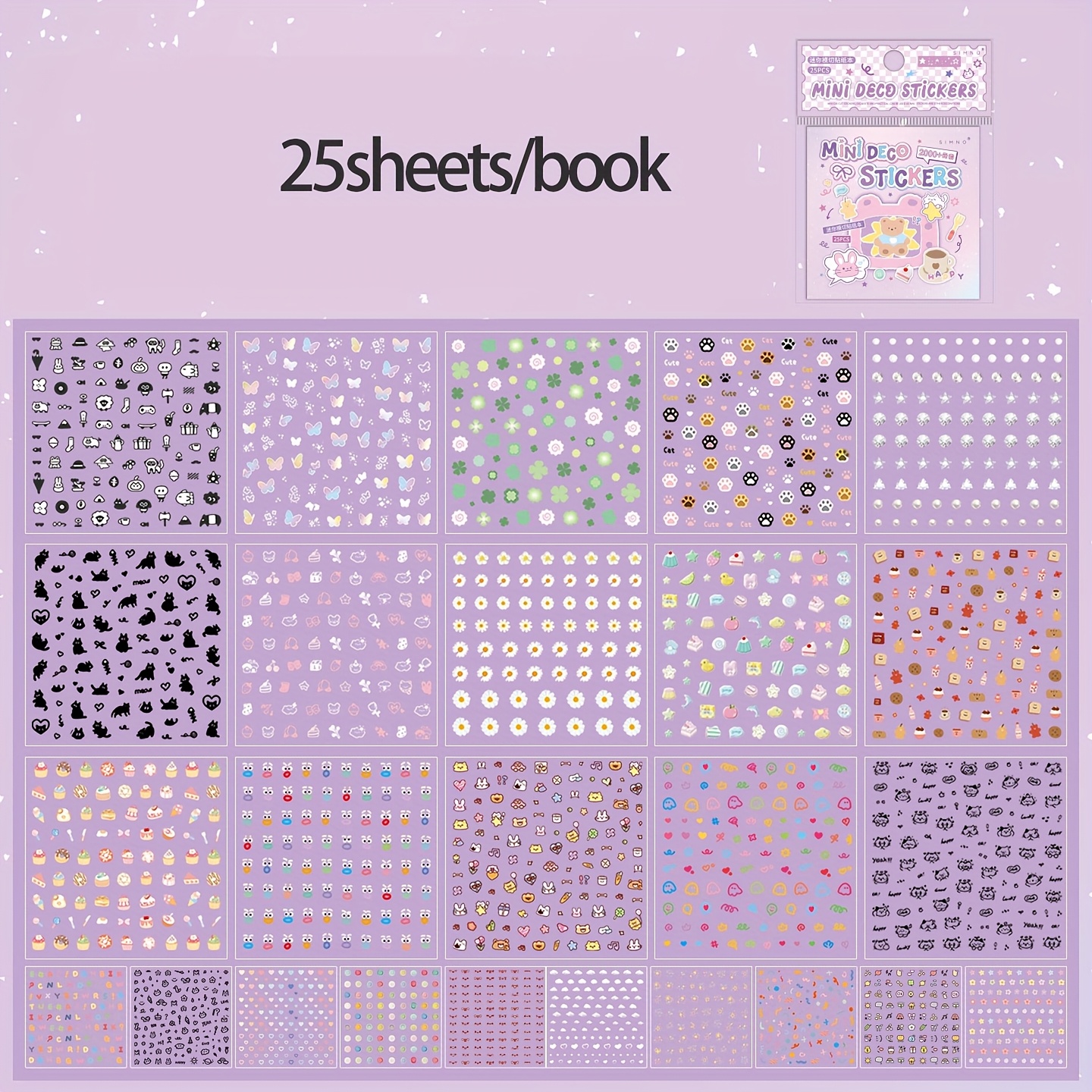 Image of Sticker, Cute Small Pattern Decorative Stickers, Mini Die-cut Sticker Book Fingertip Tale Theme Scrapbooking Stickers, Used As Nail Art Stickers, Used To Decorate Mobile Phone Cases And Water Cups