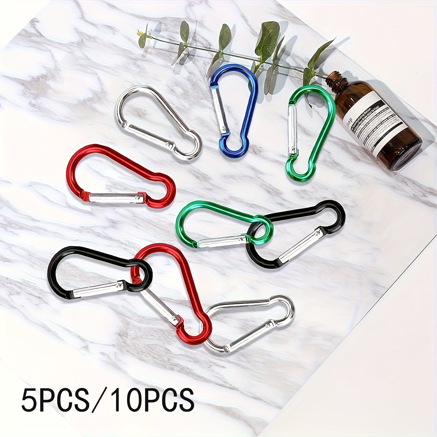 5/10pcs Random color Mini Aluminum Alloy outdoor keychain, Spring Snap Hook Clip Keychains, Outdoor Camping Daily Use