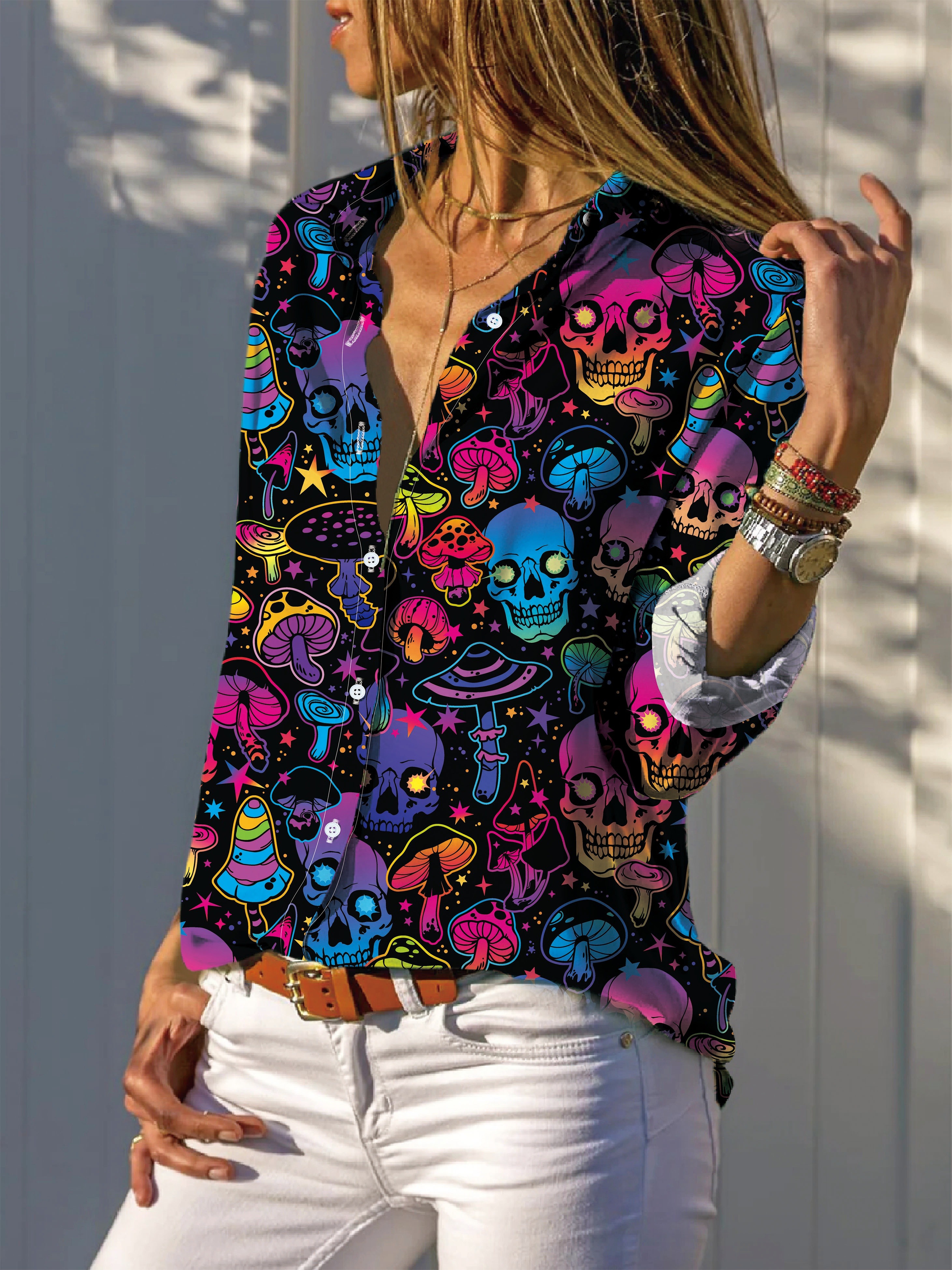sheer skull blouse